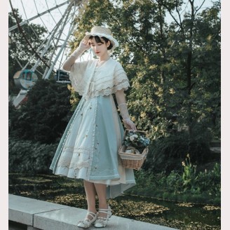Girls Mind Lolita Style Dress JSK + Scarf Set by Withpuji (WJ57)